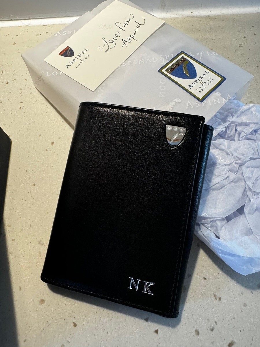 Aspinal Of London Trifold Man Wallet Black Peebles UK