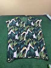 Belongsci Green Jungle Print Shirft Midi Dress Womens Size XL