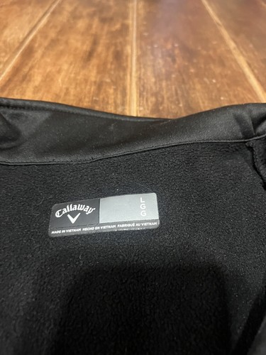 Callaway Men’s Size Large Black Fleece 1/4 Zip Mock Neck Pullover Golf Nice - Picture 2 of 10