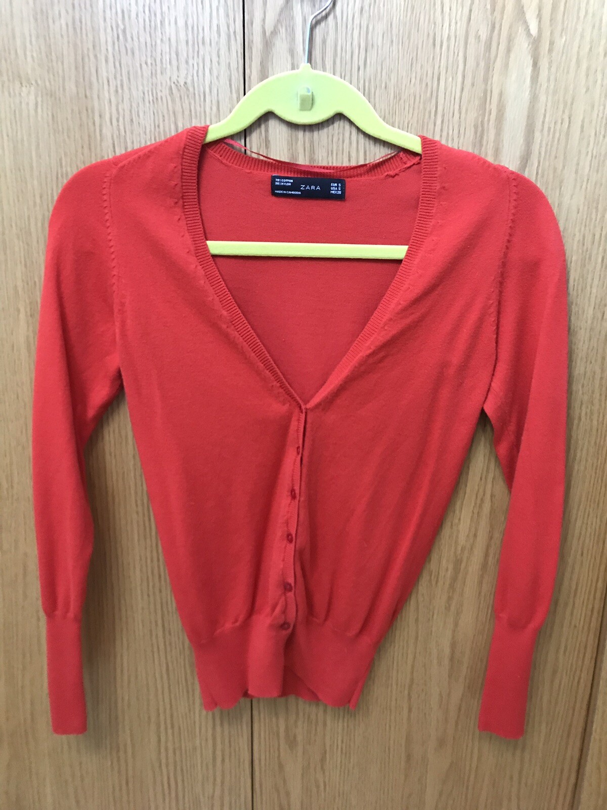 zara pink and orange cardigan
