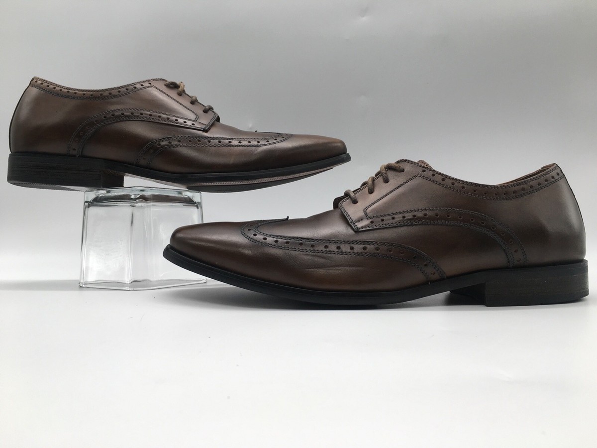 Vince Camuto Oxford Men Dress Shoe Montano Wingtip Leather Formal Brown Size 9D