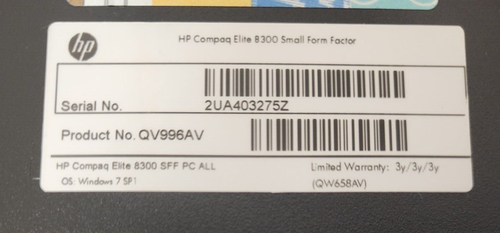 HP Compaq Elite 8300 SFF Desktop PC Intel Core i5-3470 @ 3.20 GHz NO HDD READ - Picture 5 of 12