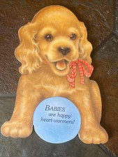 Vintage HALLMARK Puppy Heartwarmer Wall Plaque for Baby Toddler Room 1987, Nice 