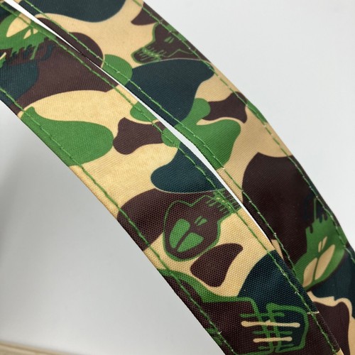 A BATHING APE BAPE × Stussy Nylon Tote Bag Pouch Beige camouflage Band Rare FS - Picture 8 of 10