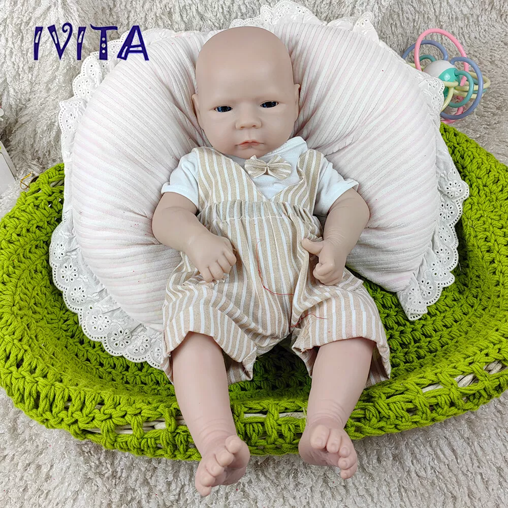 18Soft Full Body Solid Silicone Bebe Reborn Doll Handmade Artist