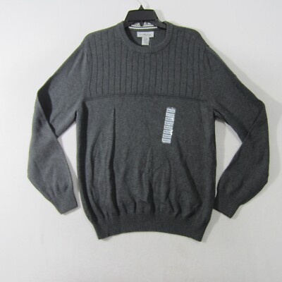 Sun River Sweatshirt Mens Medium Gray Button Up Long Sleeve Casual Cotton 1328