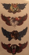 Temporary Tattoo Sticker Waterproof Instant, Bear Panther Eagle  Jaguar