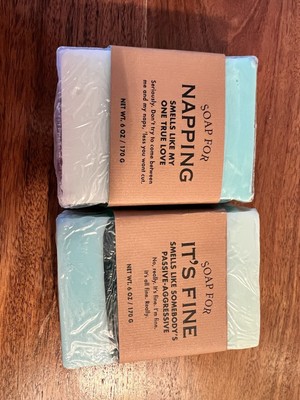 Whiskey River Soap Company Set Of Two Bars 6 Oz Each Soap For Napping It s Fine