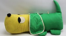 Vintage Dougie Dog 22"Green and Yellow Dog