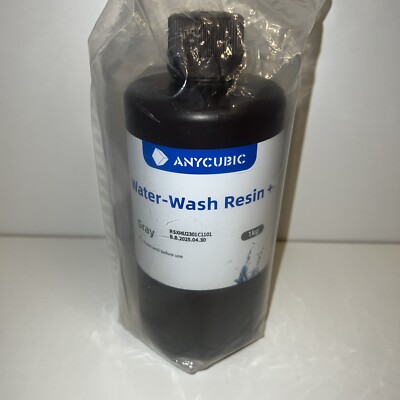 Anycubic Water-Wash Resin+ 3D Printing Grey 1kg UV Wavelength 365-405nm New