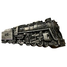 Vintage 1978 Bergamot Brass Works Belt Buckle Metal Locomotive Train Made In USA