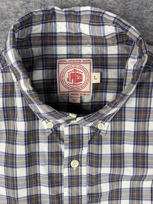 j press dress shirts Made-in-USA Flap Pocket White Oxford Cloth Button Down Shirt