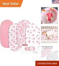 4 Pack Floral Bassinet Sheets - Breathable Microfiber for Baby Comfort, 32"x16"