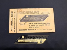 VTG 1933 G-S Crystal Gauge Germanow-Simon Printing Flexo Screen Tool w/ Sleeve