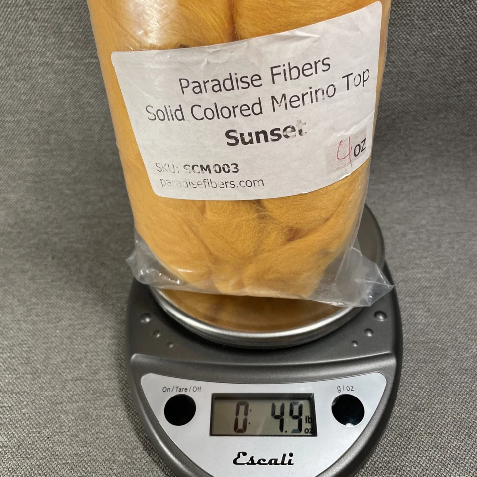 Yellow MIX Wool Merino Top Roving Fiber Solid Colors Spinning Felting 4 x 4oz Ea - Image 3 of 4