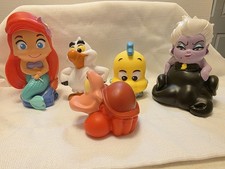 Disney The Little Mermaid ARIEL URSULA FLOUNDER SCUTTLE Bath Beach Figure Toys