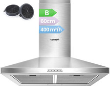 Cappa Aspirante 60 Cm PYRA17SS-60 Acciaio Inossidabile Cappa Cucina Con LED, Sis