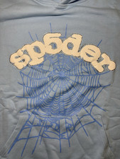 Sp5der Light Blue Cotton Fleece Graphic Print...