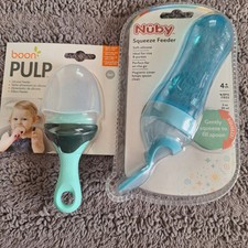 2 Pk Nubby Squeeze Feeder  Boon Pulp Feeder Babies Silicone BPA FREE 4  Month