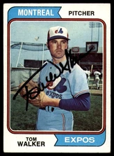 1974 Topps #193 Tom Walker Signed Auto Autograph Expos             ID:163526