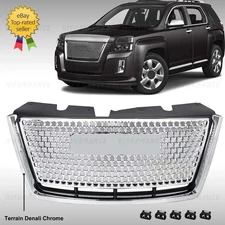 Front Bumper Grille Grill Chrome Honeycomb Fit For GMC Terrain Denali 2010-2015