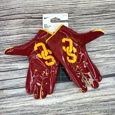Mens Sz 2XL Nike Vapor Jet USC Trojans PE Maroon Gold Football Gloves FN5519-631
