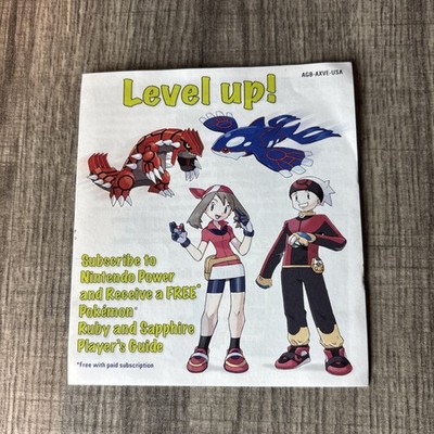 Pokemon Ruby/Sapphire Version  Level Up!  Gameboy Advance Insert AGB-AXVE-USA