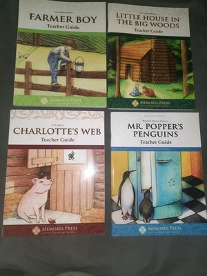 Lot of 4 Memoria Press Literature Teacher Guide Farmer Boy Charlottes Web Big Wo