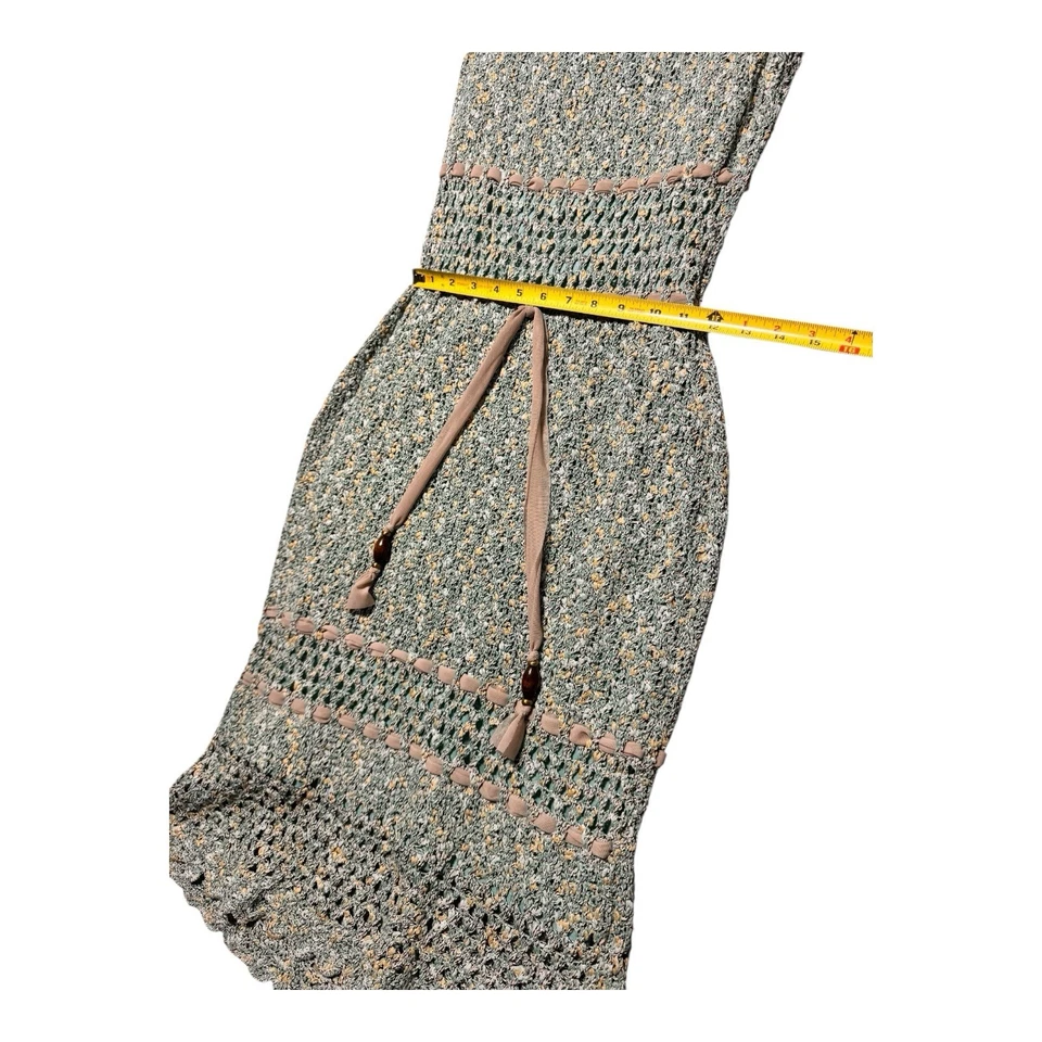 St. John 运动粗花呢针织钩针编织连衣裙女式 P 码小号 Midi — 第 4/4 张图片