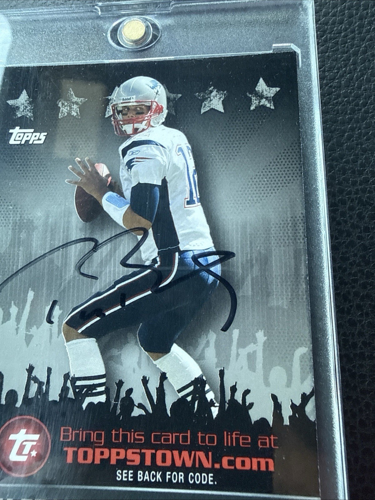 2009 Topps - Toppstown Redemption Code Cards Tom Brady ON CARD AUTO (no COA) view 3