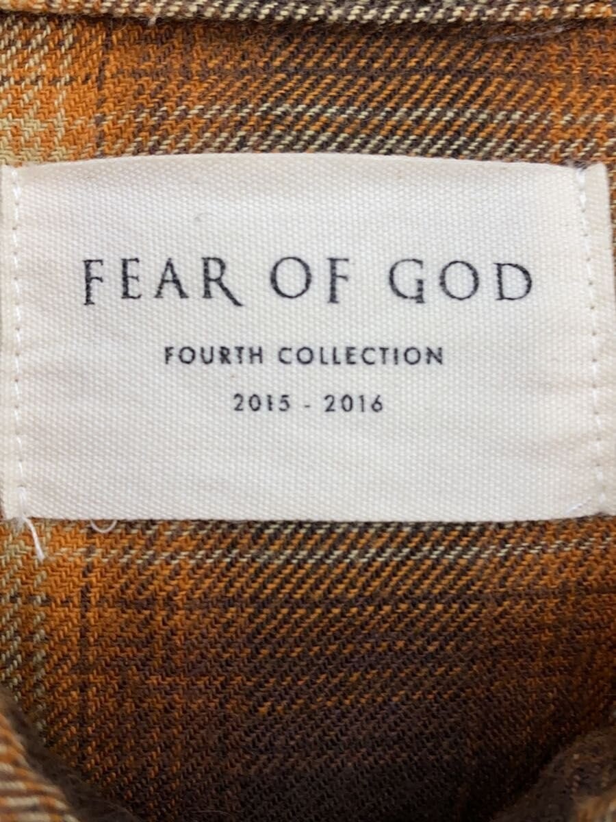 FEAR OF GOD Long Sleeve Shirt, Size L, Cotton, Brown Check thumbnail 3