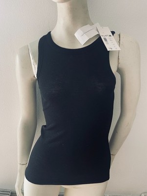 ASKET Damen Strick Top Tanktop Shirt 100% Wolle S Schmal schwarz NEU