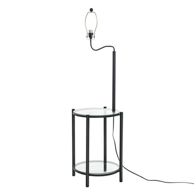 Mainstays TL74508WMDO Glass End Table Floor Lamp with White Shade