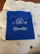 Build A Bear Blue Drawstring Beaches Turks Mesh Top Bag Rare Plush Carrier New