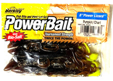 Berkley PowerBait 8" Power Lizard Pumpkin Chartreuse Tail 8 Count Pack SMTZ8-PCH