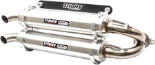 TRINITY RACING Stage 5 Slip On Mufflers Brushed TR-4152S