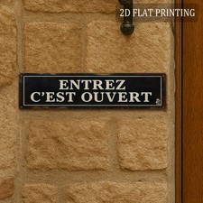 Vintage Metal Wall Sign ENTREZ C'EST OUVERT Rustic French Home Welcome Sign