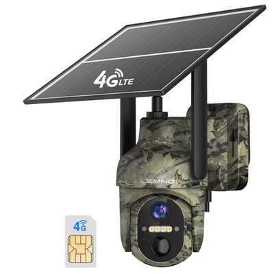 4G LTE Cellular Trail Cameras, Solar Powered Trail Camera with 2K 360° Live V...