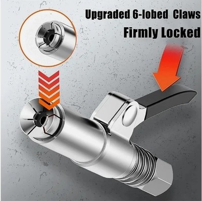 LockNLube Grease Gun Coupler, locks on, doesn t leak, rated over 10,000 PSI