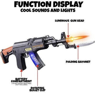 AK-47 Electric Toy Gun, Top Gift for Kids with Dazzling Lights And Sounds
