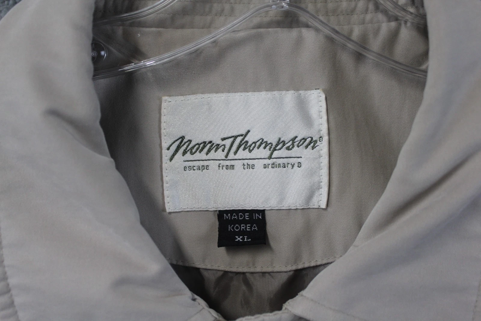 Vintage Norm Thompson Field Jacket Long Sleeve Beige Size XL Read Description image 9