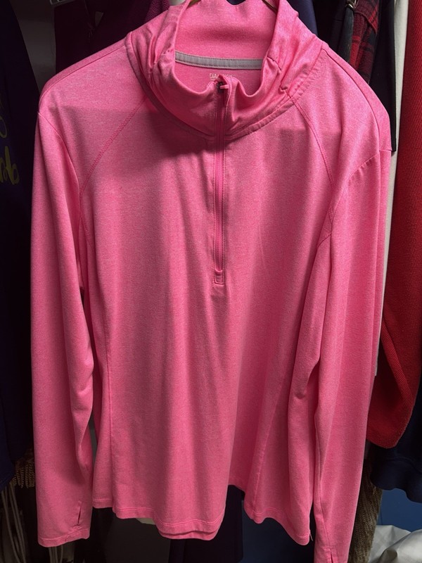 Danskin Now Pink Pullover With Thumb Holes  1/4 Zip Womens Sz. XXL