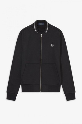 Fred Perry Zip Trough Sweatshirt - Full Zip Sweatshirt schwarz - Größe XL Herren