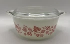 Vintage Pyrex Pink Gooseberry 1 1/2 Pint Casserole Dish #472 With Lid, Pristine!