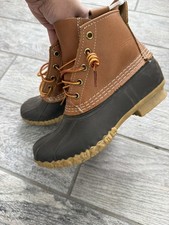 Size 6W - LL Bean Bean Boot 6 Women s Brown Leather Duck Boot Rain Snow