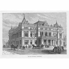 NOTTINGHAM The New Town Hall - Antique Print 1888
