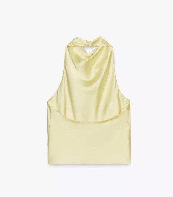 NWT Zara Silk Halter Top Size Small thumbnail 2