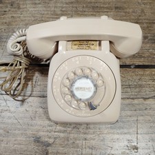 Vintage Rotary Telphone Tan Illinois Bell Cord Wire Phone Desk