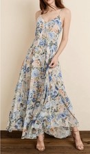 Dress Forum Maxi Dress Blue Cottagecore Garden Floral Fairy Prairie Medium Flowy