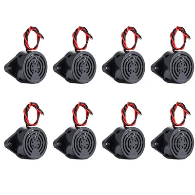 8Pcs DC3-24V 95dB Active Piezo Buzzer Electronic Alarm Sounder for Home Use